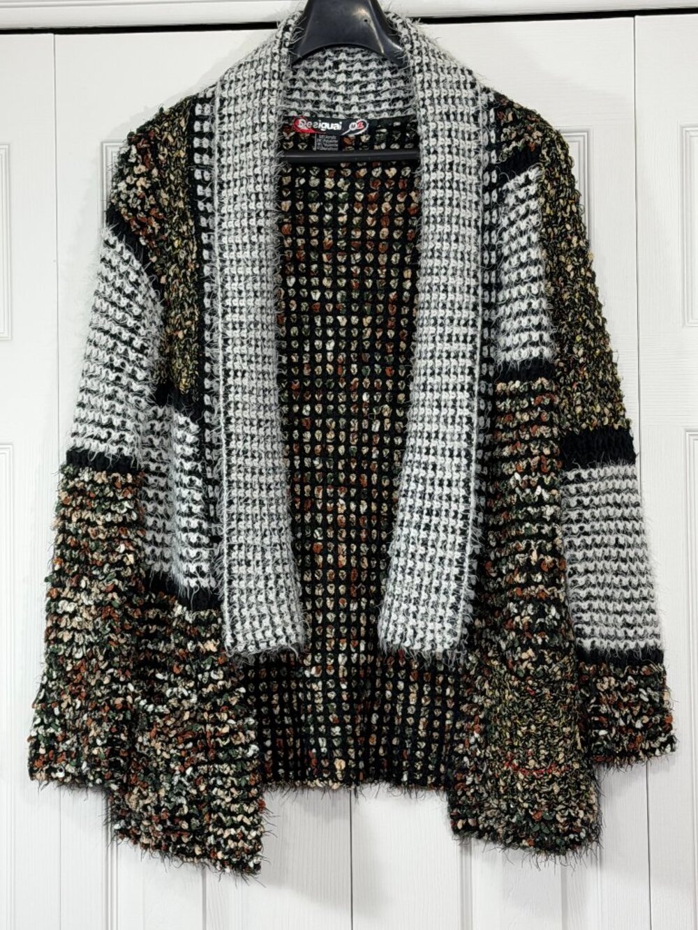 Desigual "Arraga" Chunky Knit Patchwork Cardigan